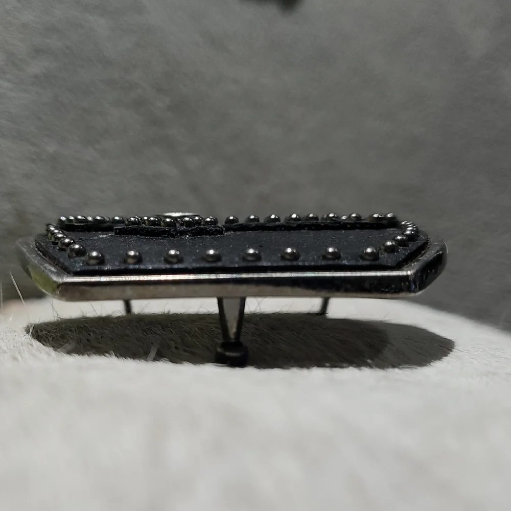 Guess Black and Silver Cross Belt Buckle